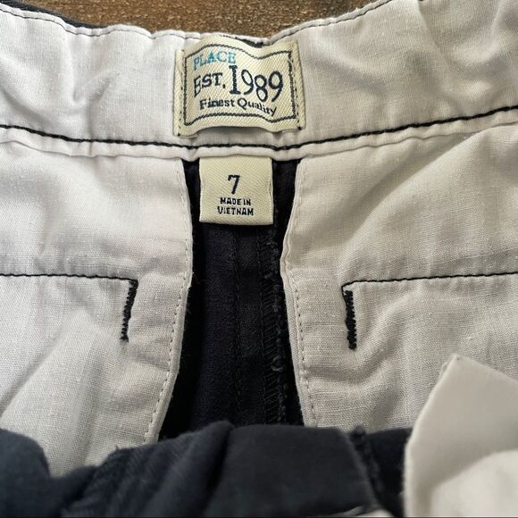 The Children’s Place Navy Flat Front Uniform Shorts Size 7 - Picture 4 of 6